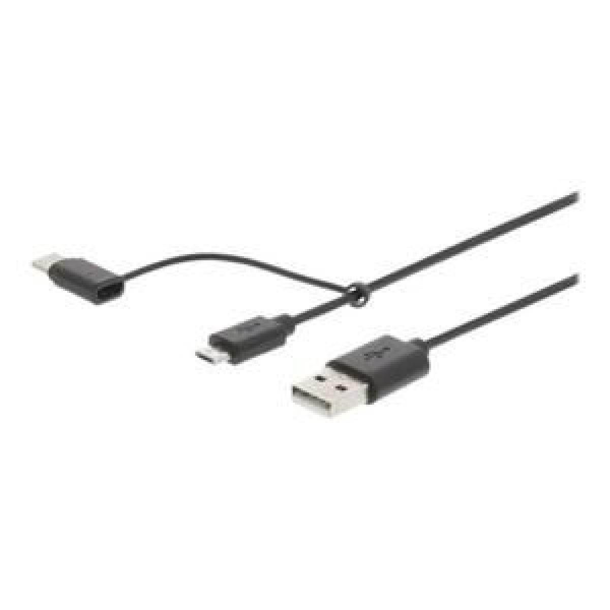 Nedis - Nedis Câble de Synchronisation et de Chargement 2 en 1 USB A Mâle - USB Micro B / Type-C Mâle 1,0 m Noir - Câble antenne