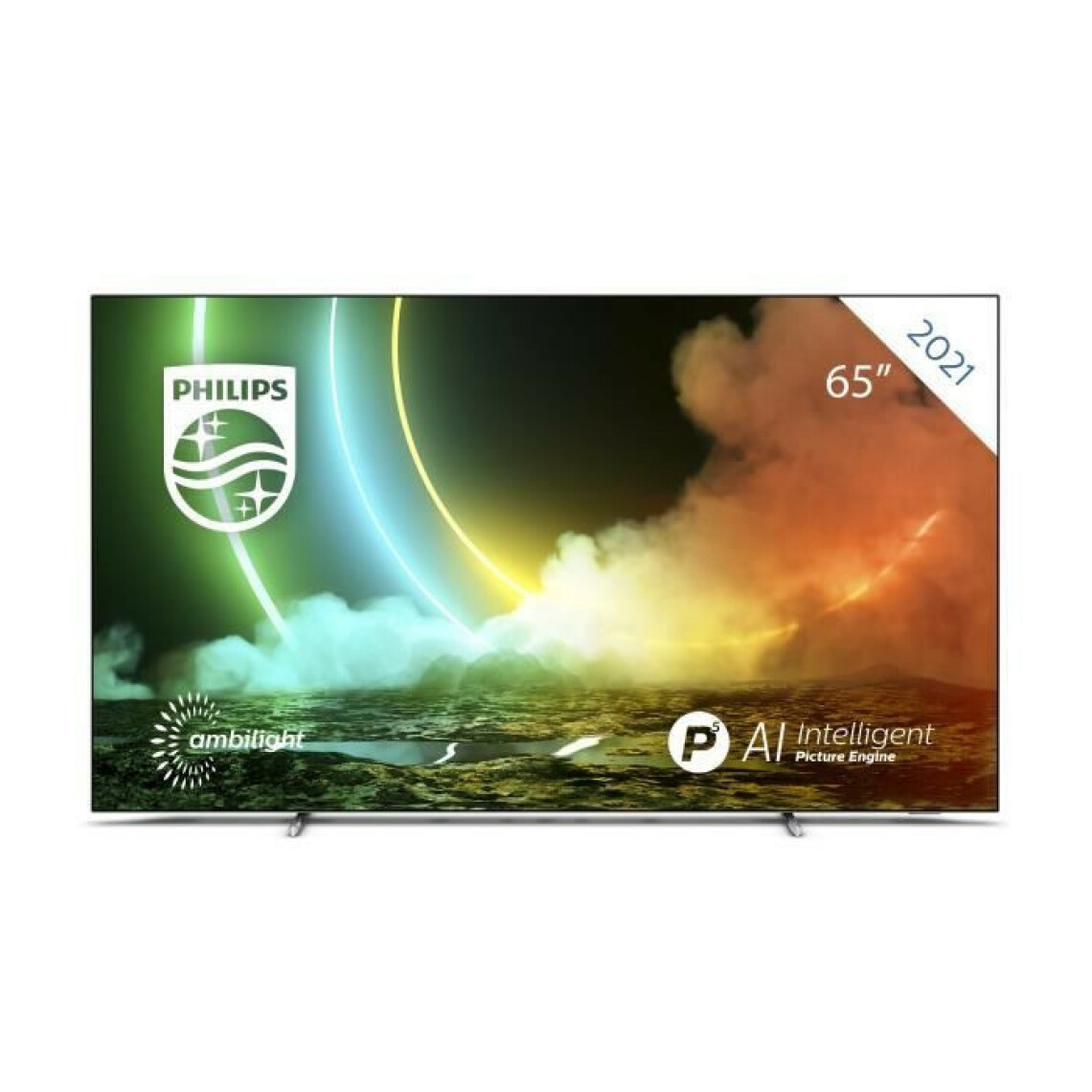 Philips - PHILIPS 65OLED706 - TV UHD 4K 65 164cm - Ambilight 3 cotes - Android TV - Dolby Atmos - 4xHDMI, 3xUSB - Cadre metallique - TV 56'' à 65''