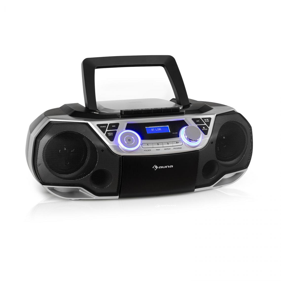 Auna - Boombox Lecteur CD radio - Auna - Avec Bluetooth argent - Radio