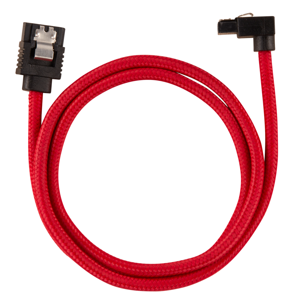 Corsair - SATA gainé coudé - 60 cm - rouge - Câble tuning PC