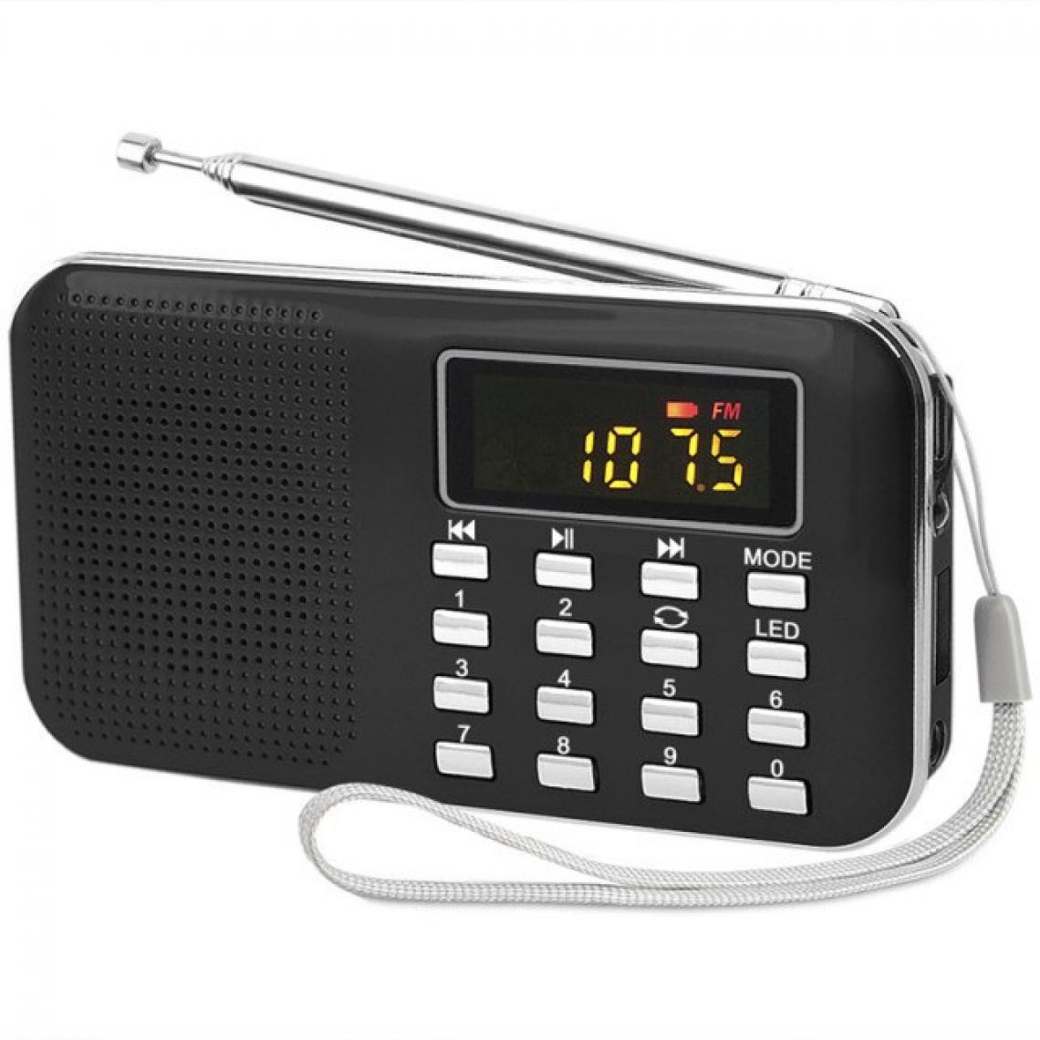 Universal - Mini radio multifonctionnelle pour les personnes âgées Portable Outdoor Sports Card MP3 Radio | Radio(Le noir) - Radio
