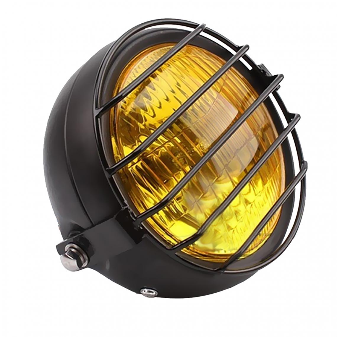 marque generique - Lampe frontale rétro phare moto avec couvercle grill pour gn125 cg125 argent - Néon PC