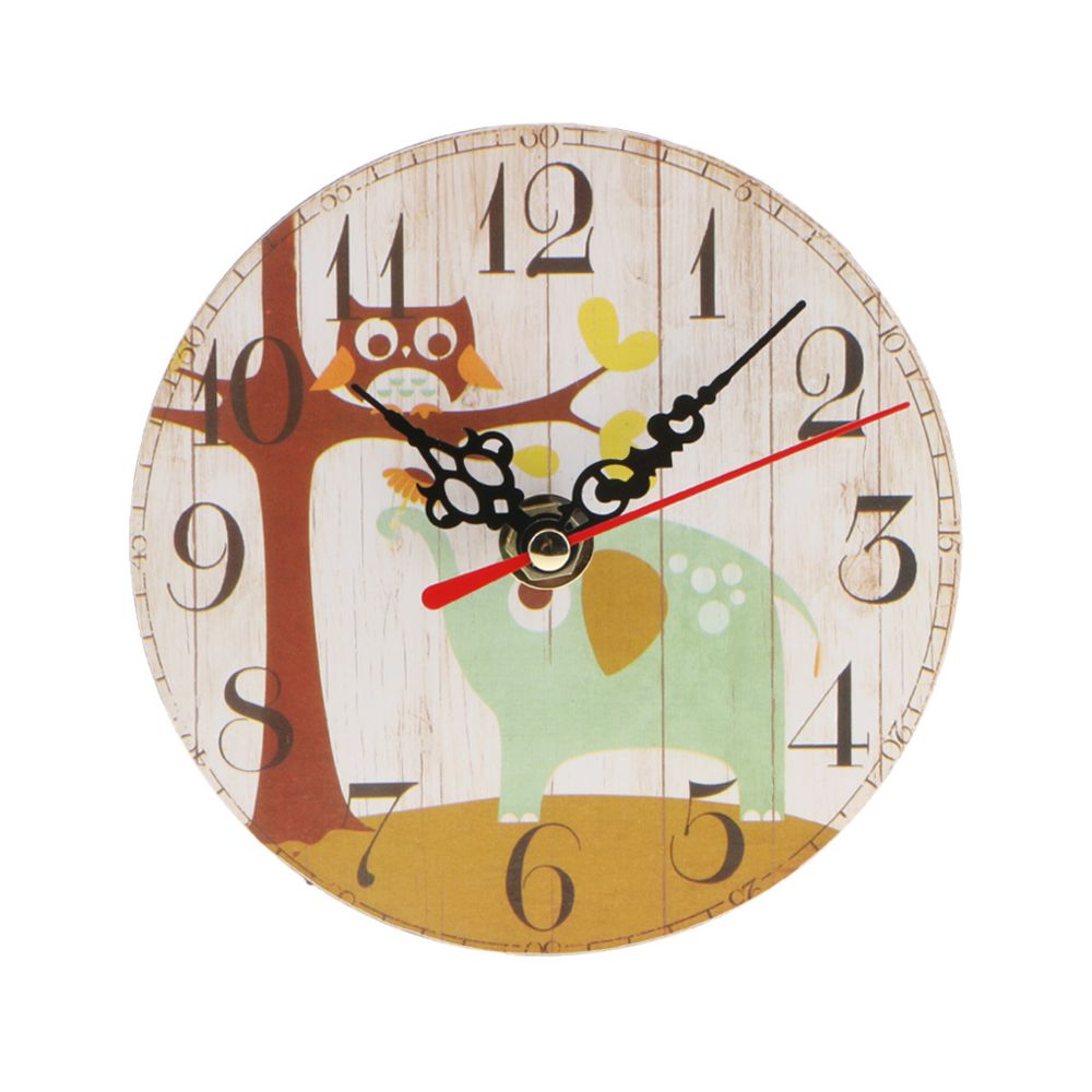 marque generique - Horloge murale en bois vintage ronde horloge antique rétro cuisine à la maison décor 6 # - Horloges, pendules