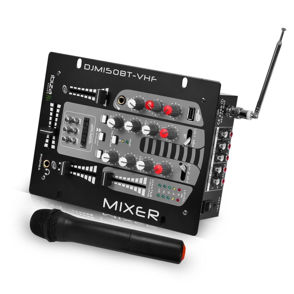 Ibiza Sound - Table de mixage 2 voies / 5 Canaux avec Micro VHF - USB/BLUETOOTH - Tables de mixage