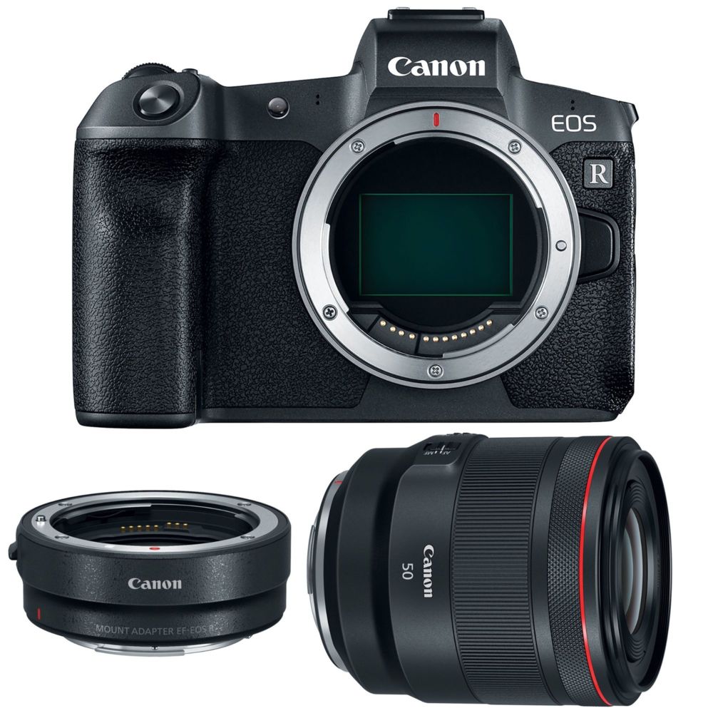 Canon - CANON EOS R + RF 50mm F1.2L USM + EF-EOS R Mount Adapter - Reflex Grand Public