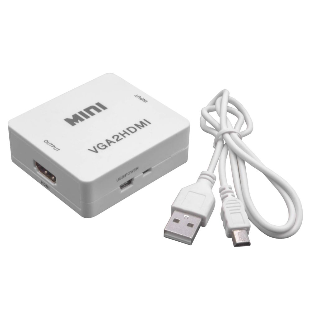Vhbw - vhbw Adaptateur - convertisseur VGA vers HDMI pour TV, PC, Laptop, ordinateur portable et autres écrans; blanc - Accessoires alimentation