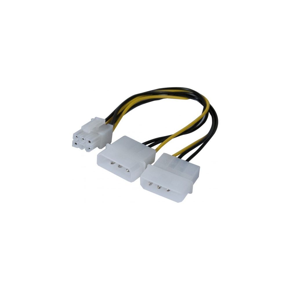 Abi Diffusion - Adaptateur d alimentation Molex vers PCI-E 6 pins - 25 cm - Câble antenne