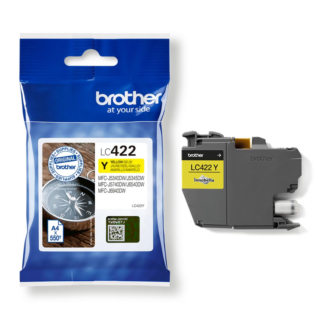 Brother - LC422Y Ink For BH19M/B LC422Y Ink Cartridge For BH19M/B Compatible with MFC-J5340DW MFC-J5740DW MFC-J6540DW MFC-J6940DW 550 pages - Cartouche d'encre