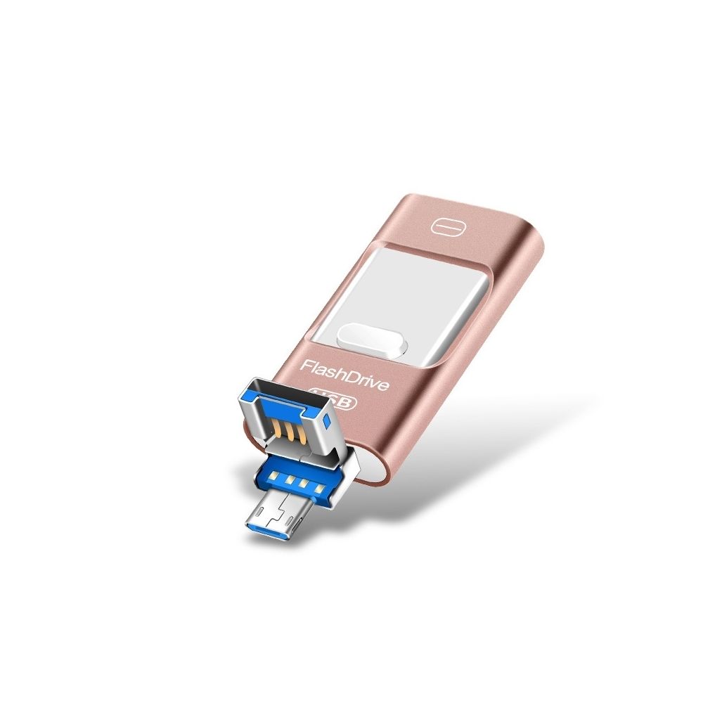 Wewoo - Clé USB iPhone iDisk 16 Go USB 3.0 + 8 broches + Mirco USB Ordinateur Android iPhone USB à double usage pour les métaux or rose - Clavier