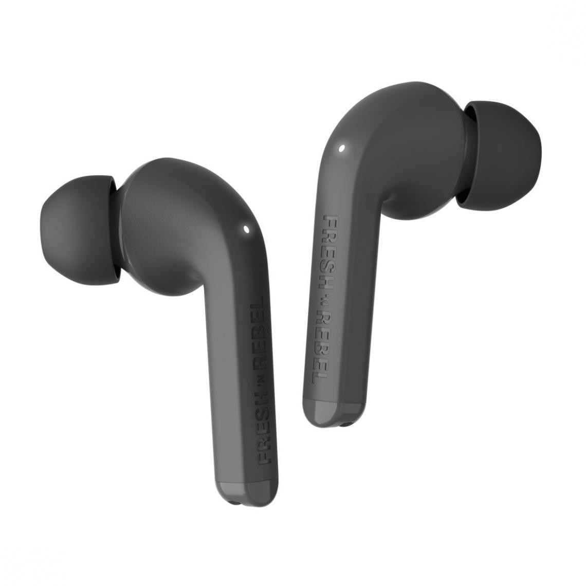 Fresh'N Rebel - Ecouteurs Bluetooth True Wireless "Twins TIP 1" | Gris foncé - Ecouteurs intra-auriculaires