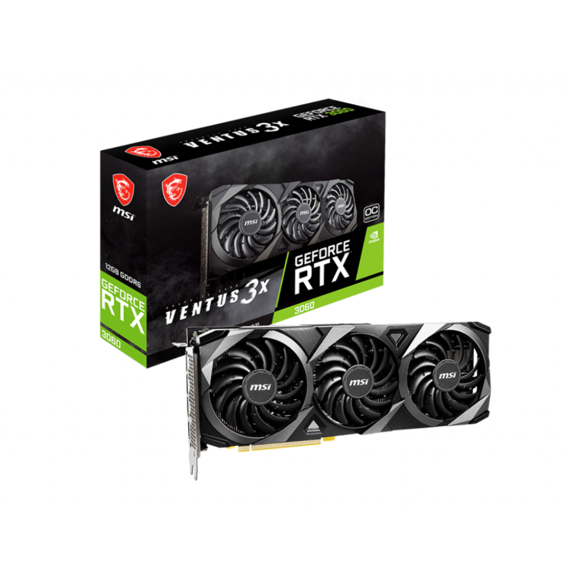 Msi - GeForce RTX 3060 VENTUS 3X OC - Triple Fan - 12Go - Carte Graphique NVIDIA