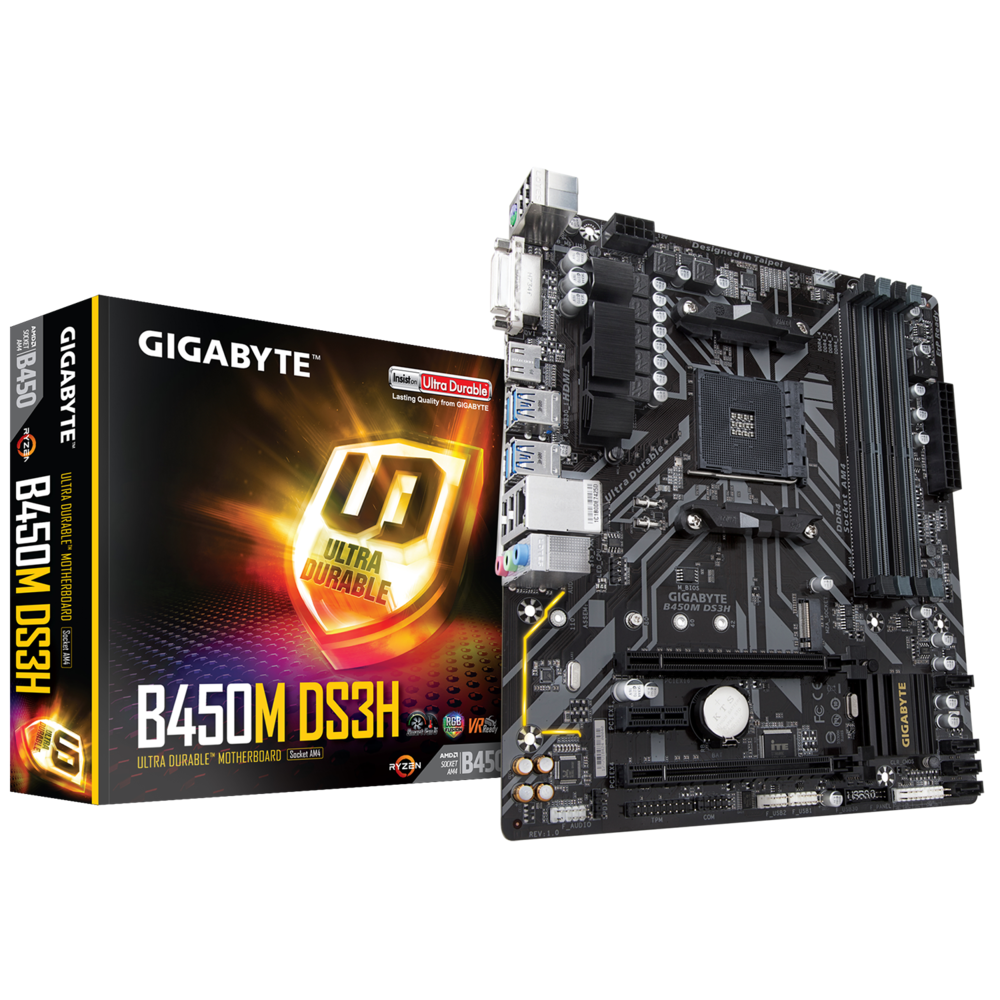 Gigabyte - AMD B450 DS3H - Micro-ATX - Carte mère AMD