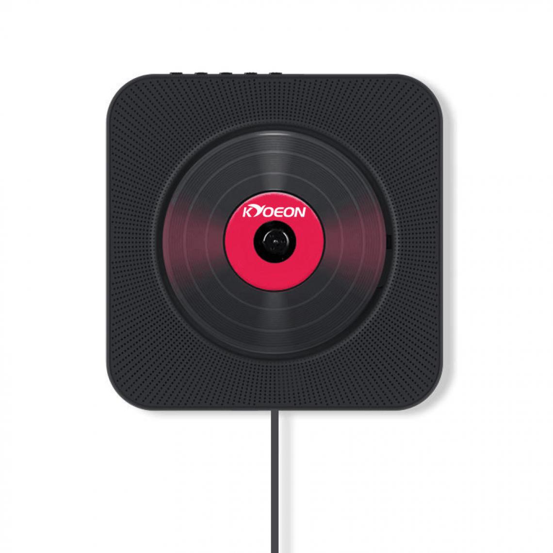 Chrono - Lecteur CD portable avec haut-parleur haute fidélité Bluetooth mural, haut-parleur audio domestique avec télécommande, radio FM USB-MP3 prise casque 3,6 mm, entrée/sortie AUX avec interrupteur à tirette(Noir) - Enceintes Hifi