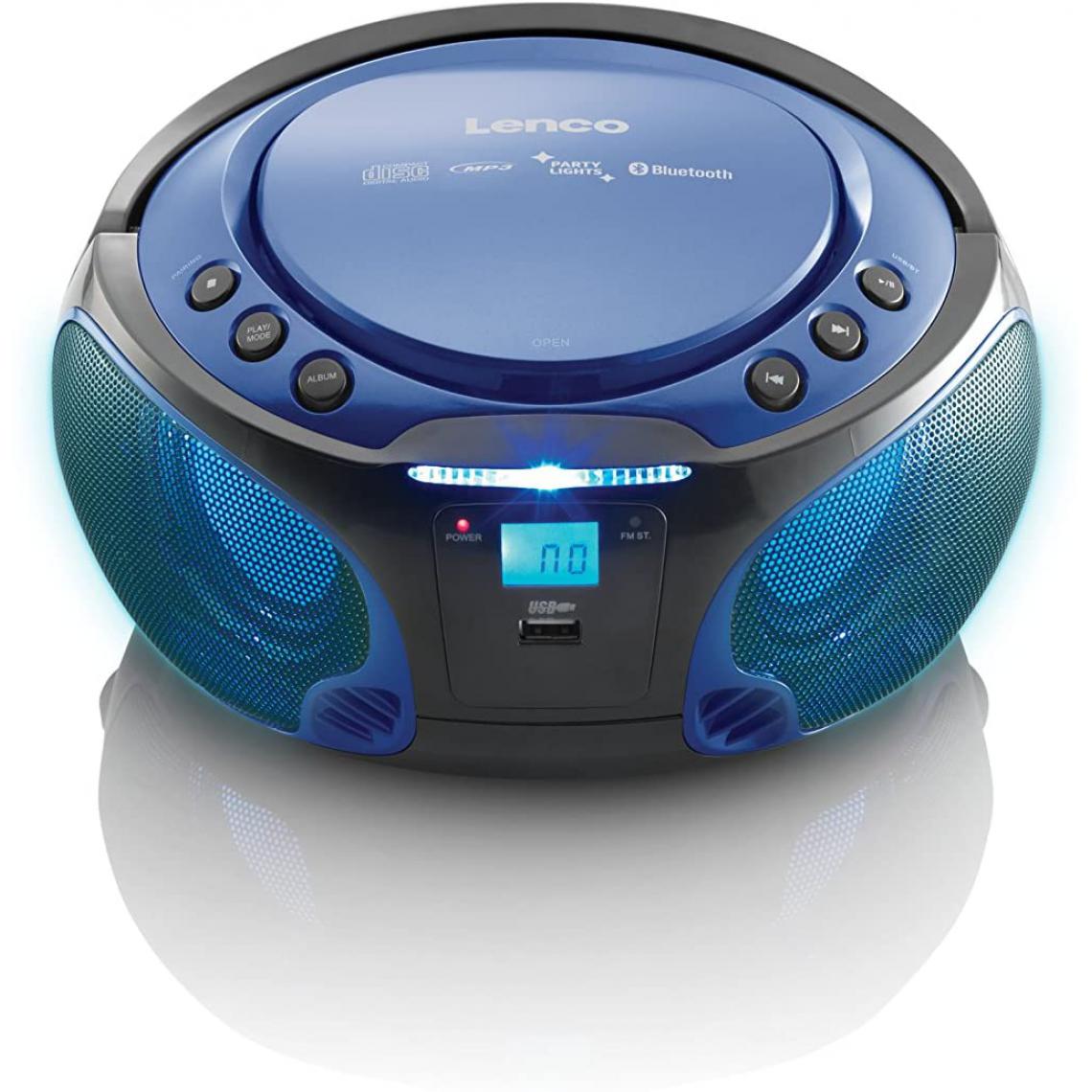Lenco - mini chaine hifi stéréo FM CD BLUETOOTH USB noir bleu - Chaînes Hifi