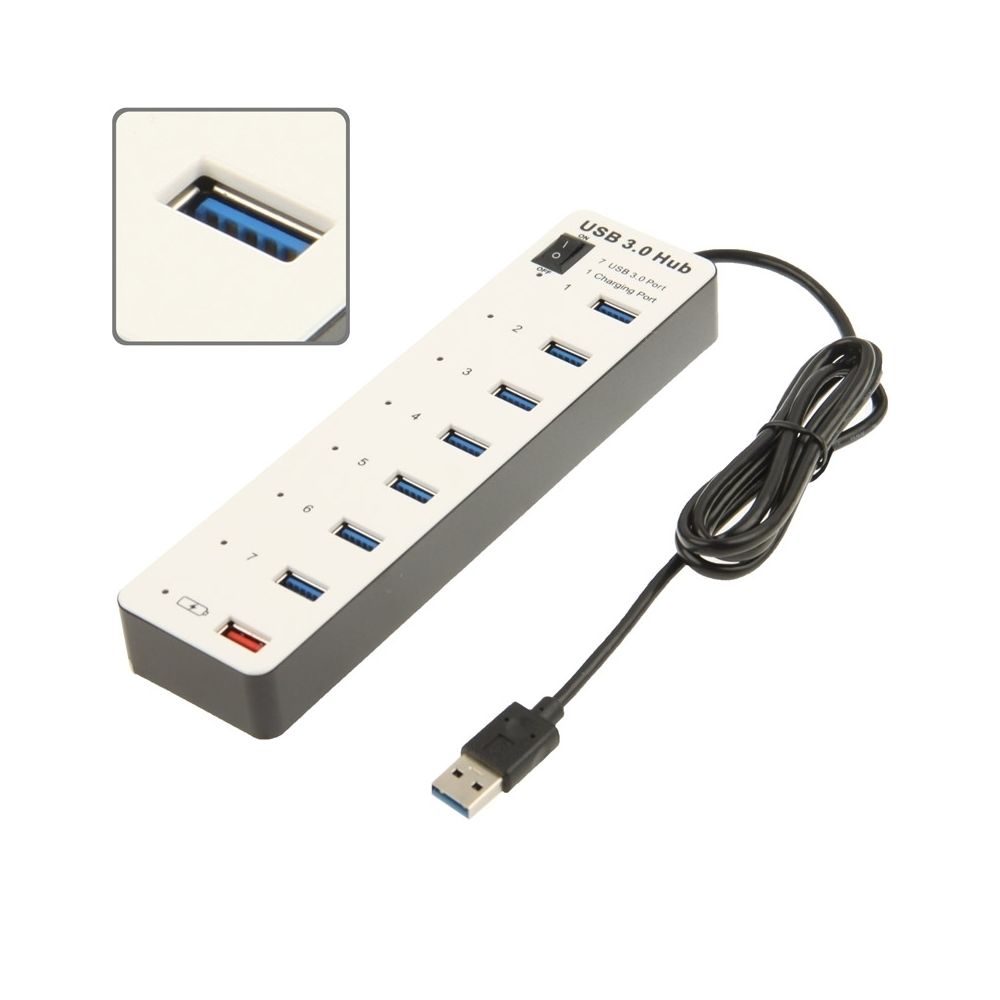 Wewoo - Hub USB 3.0 Concentrateur USB / USB 8 ports USB 3.0 haute vitesse avec commutateur / indicateur BYL-3012 - Hub
