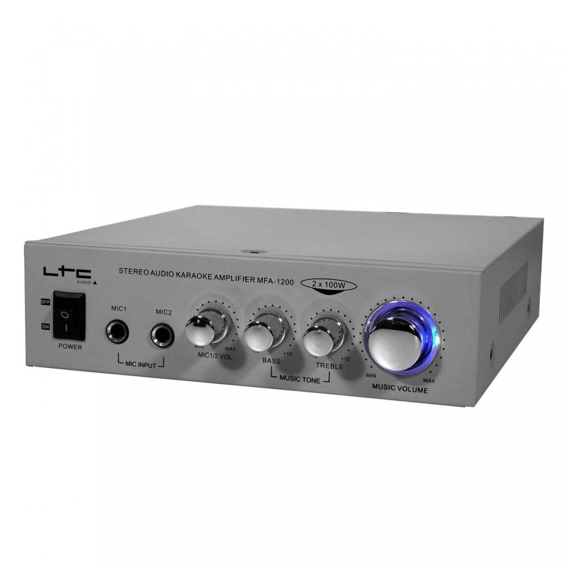 Ltc Audio - Amplificateur 100w Hifi karaoké silver MFA-1200-SL - Ampli