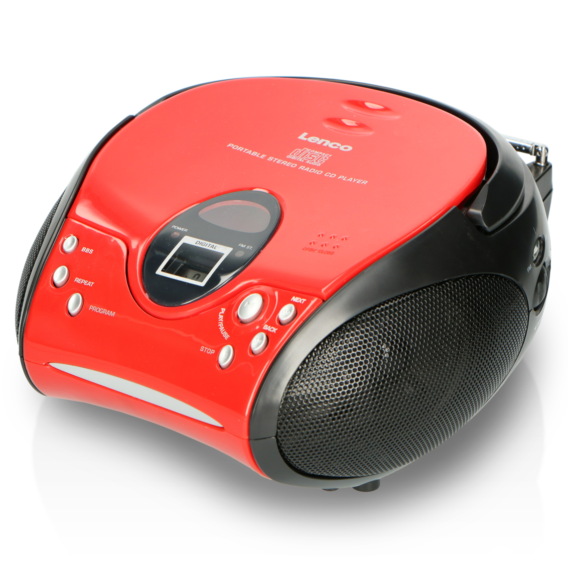 Lenco - Radio portable avec lecteur CD SCD-24 Red/Black Rouge-Noir - Radio