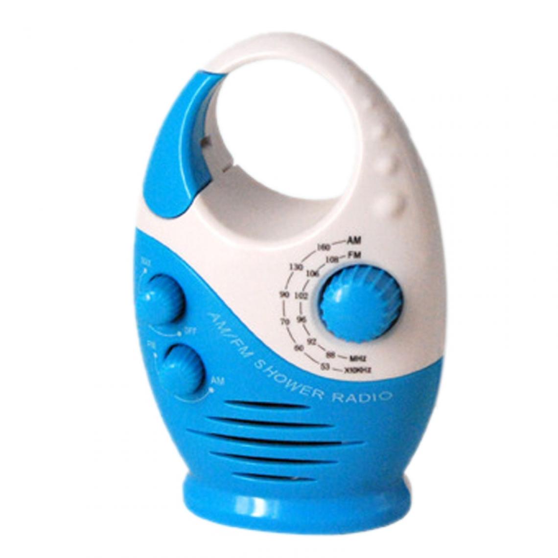 Universal - Radio portable étanche radio salle de bains ventouse crochet radio rechargeable, signal de recherche de voiture(Bleu) - Radio