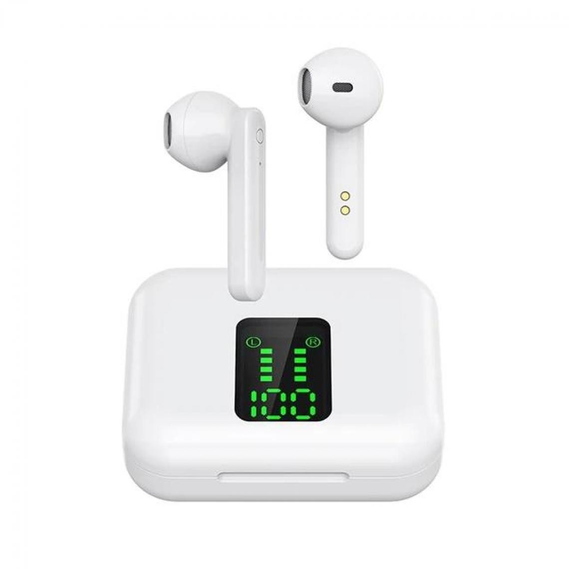 Universal - Molo TWS Bluetooth 5.0 Casque sans fil Casque Bluetooth sans fil avec microphone Casque de sport Touch Control Téléphone Casque d'oreille(blanche) - Micro-Casque