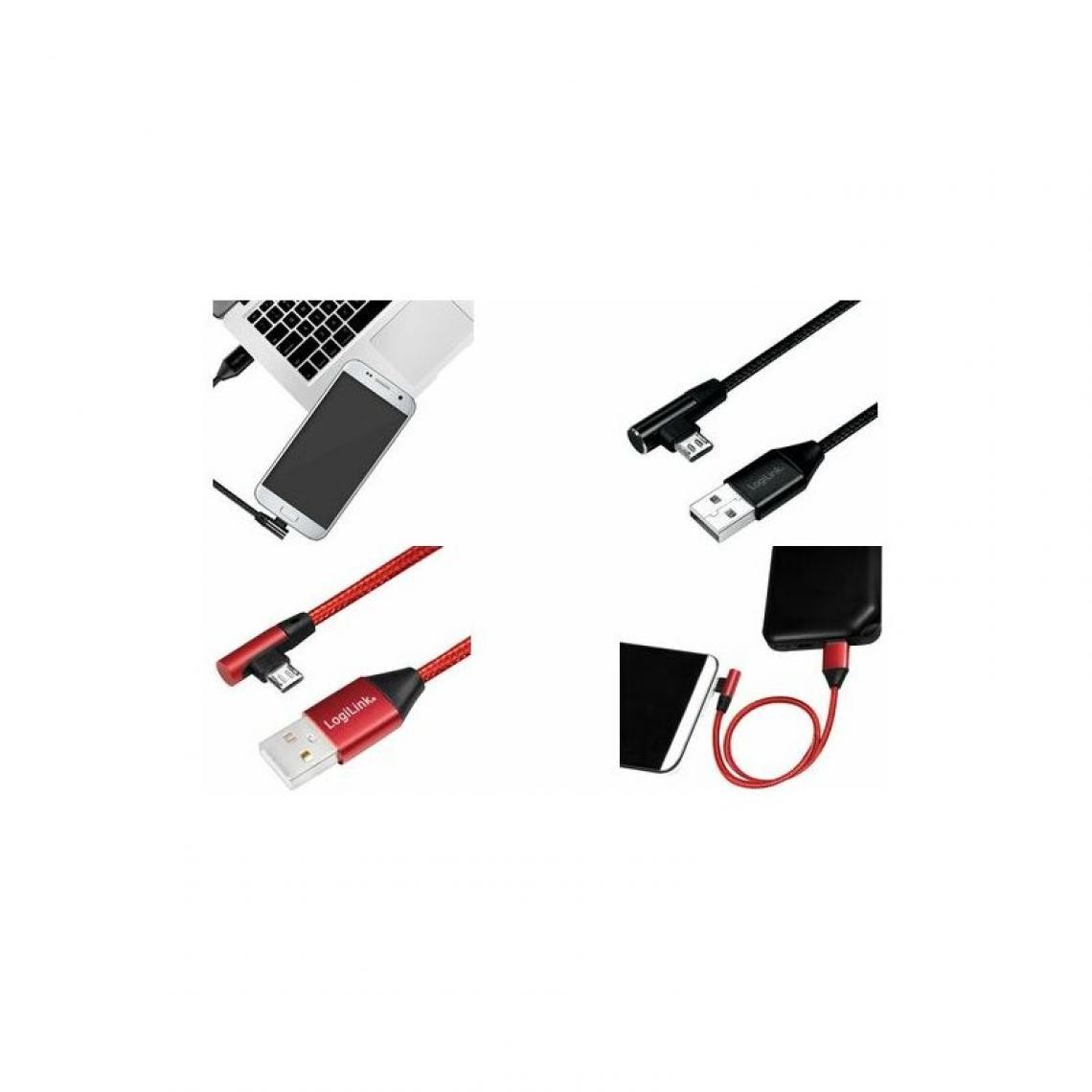 Logilink - LogiLink Câble USB 2.0, USB-A - Micro USB, 1,0 m, noir () - Hub