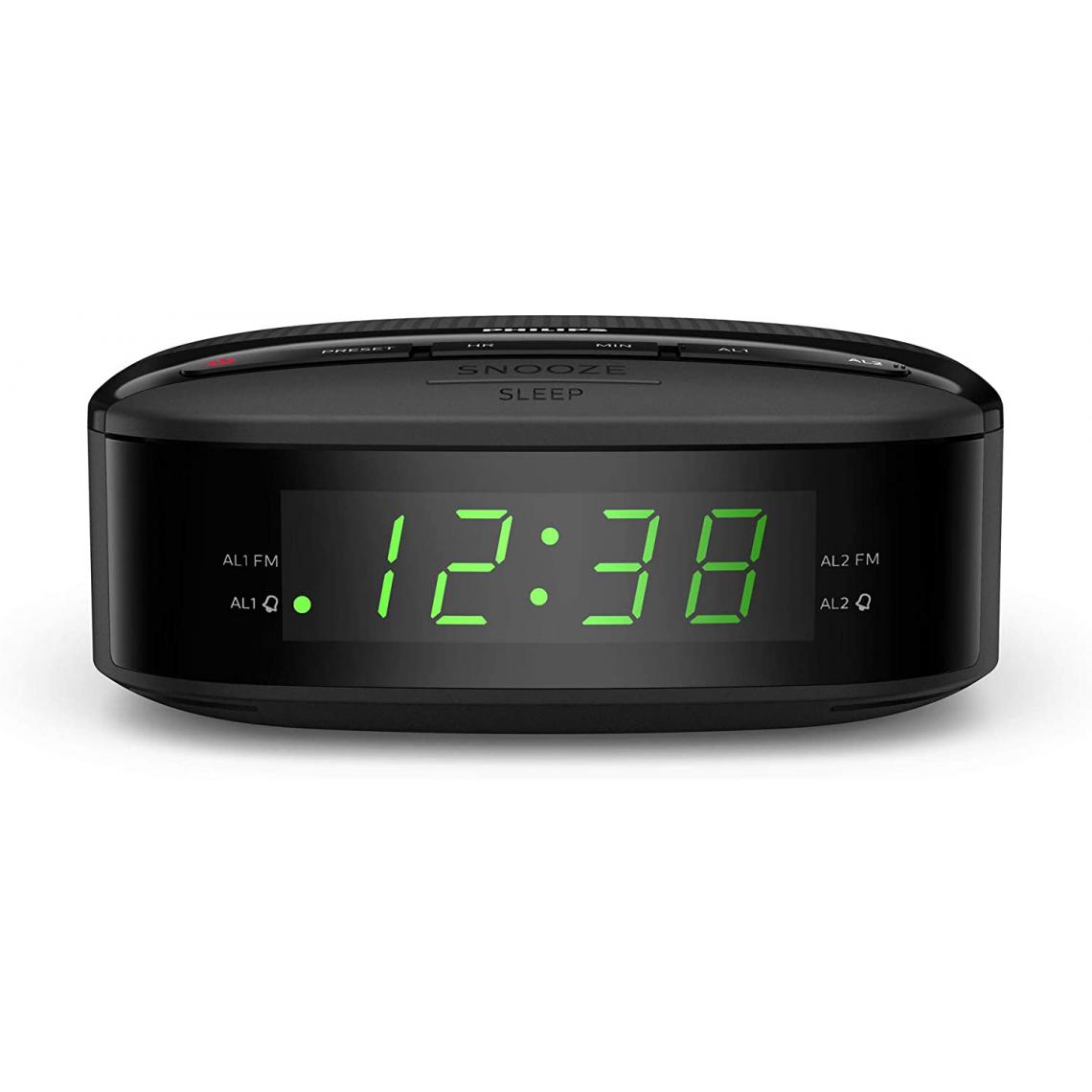 Philips - radio réveil avec écran et double alarme noir - Radio