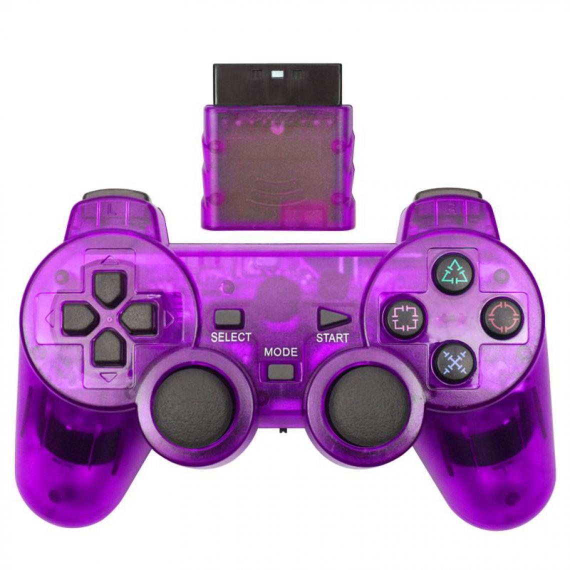 Generic - Manette de jeu sans fil , Joystick, Double Vibration, antichoc  et contrôleur USB pour Console Playstation 2 16 * 9.5 cm - Violet  - Joystick