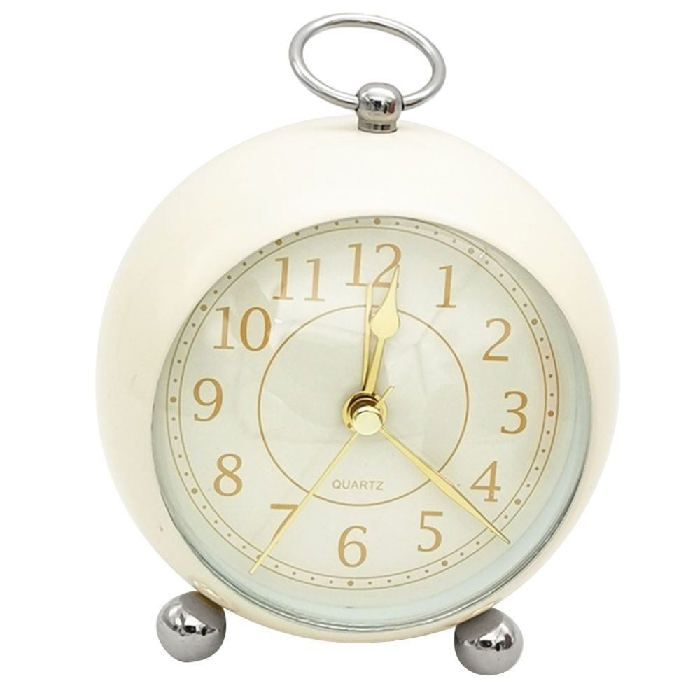 marque generique - Horloge de table silencieuse avec réveil à quartz et lumière beige clair - Réveil