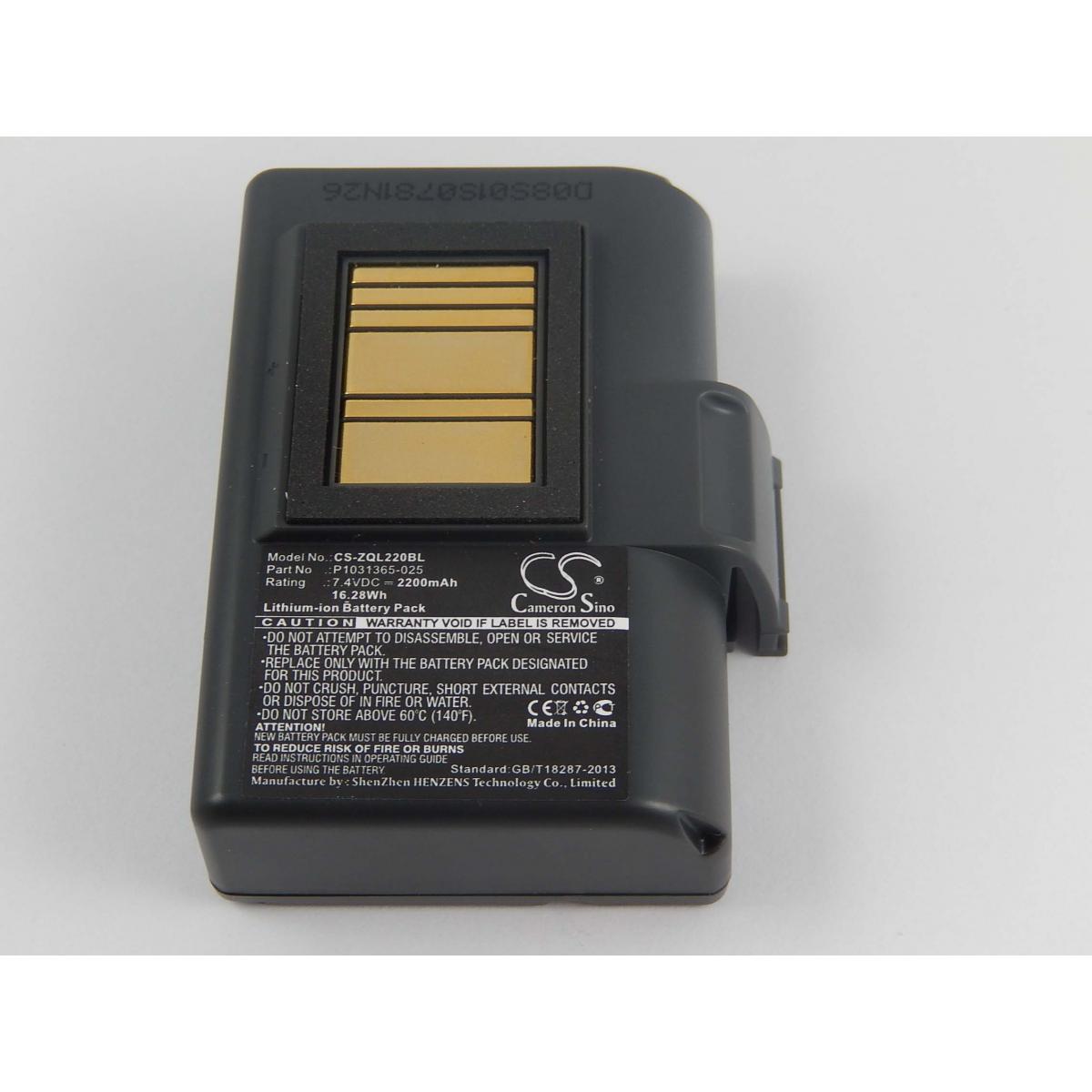 Vhbw - vhbw batterie remplace Zebra P1023901, AT16004 pour imprimante photocopieur scanner imprimante à étiquette (2200mAh, 7,4V, Li-Ion) - Imprimante Jet d'encre