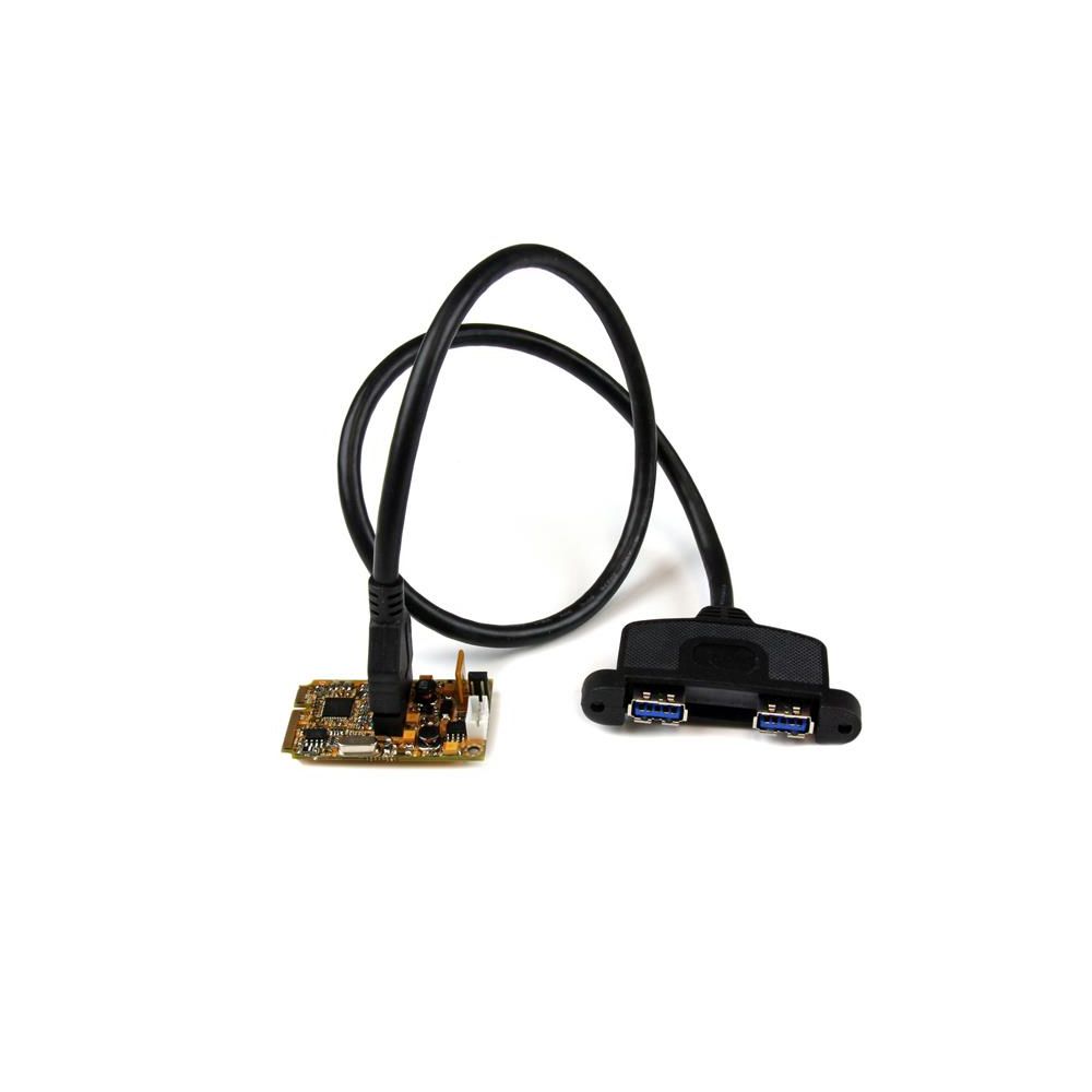 Startech - StarTech.com Carte Contrôleur Mini PCI Express 2 ports USB 3.0 avec Support UASP et Kit de Supports - Lecteur carte mémoire