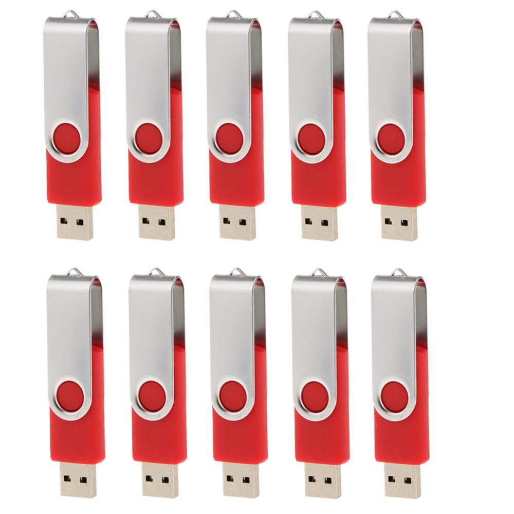 marque generique - 10pcs flash drive lecteurs de stockage de données usb 2.0 clé USB pivotante 32gb rouge - Clés USB