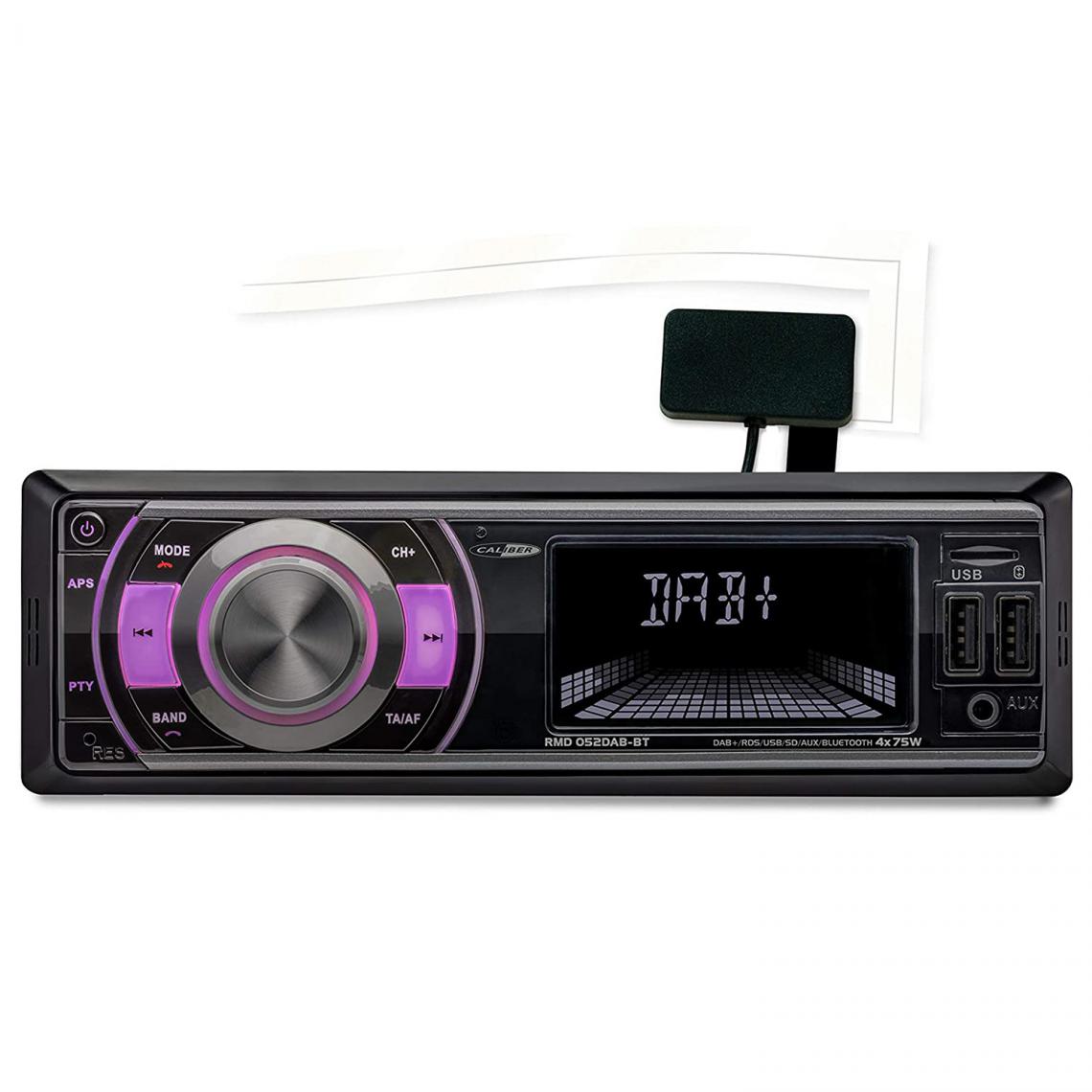 Caliber - Autoradio Caliber RMD052DAB-BT - Lecteur USB/SD avec Tuner FM, Dab+ et Bluetooth - 4 X 75w - Radio