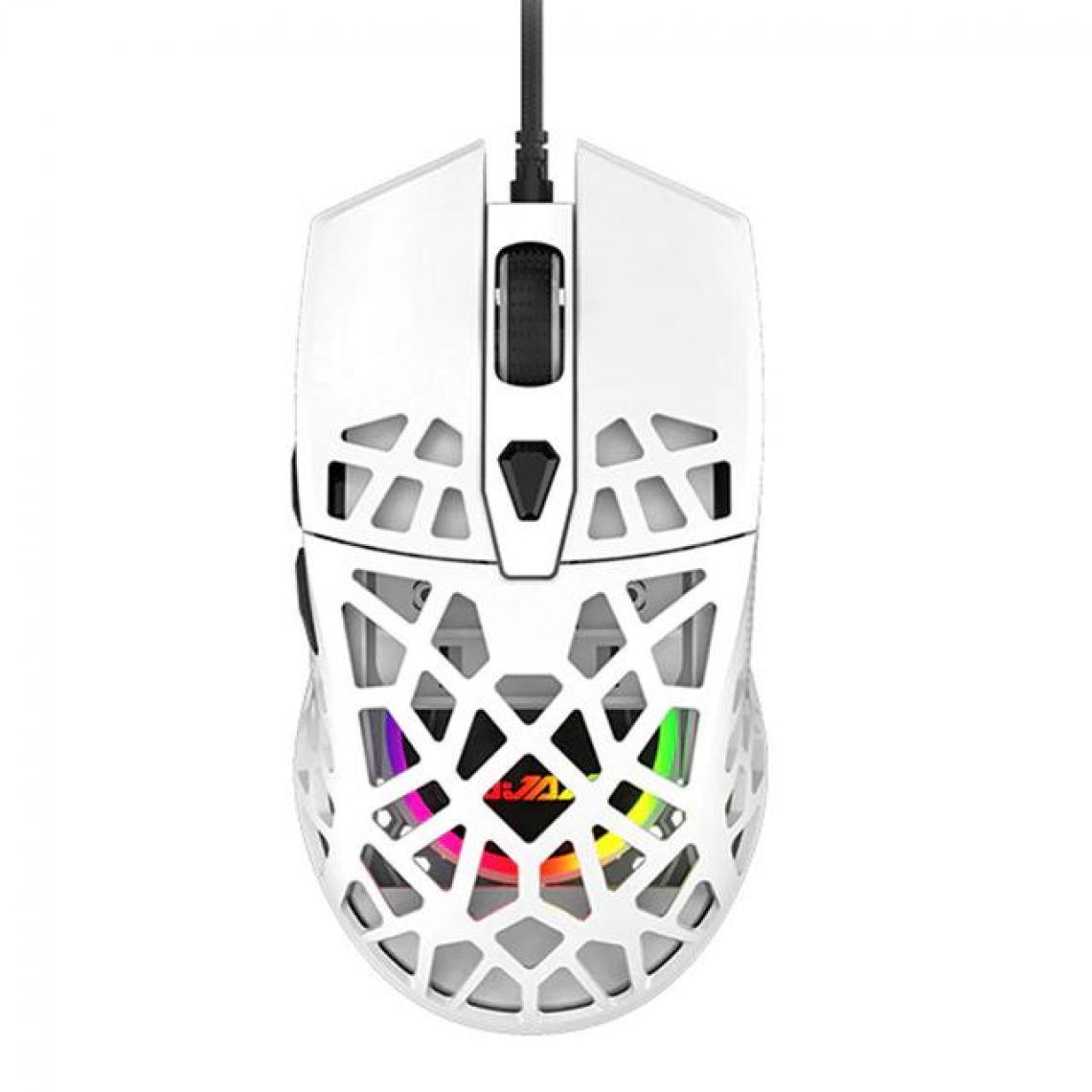 Universal - Souris gaming légère, symétrique, ergonomique, rétroéclairée RGB, 6 vitesses, 6200 ppp | Mouse (blanc) - Souris