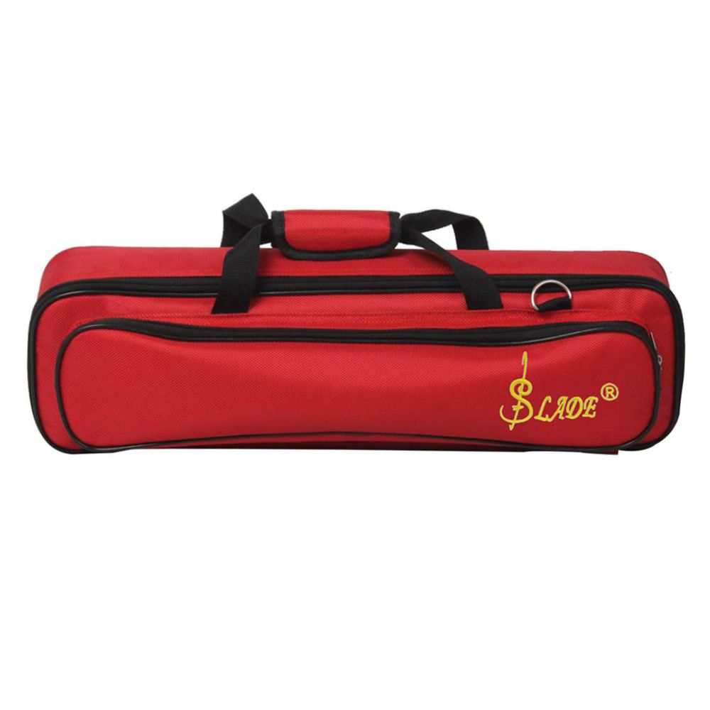 marque generique - housse de flûte - sac de transport tissu oxford avec dragonne poignée poche latérale rouge - Accessoires instruments à vent