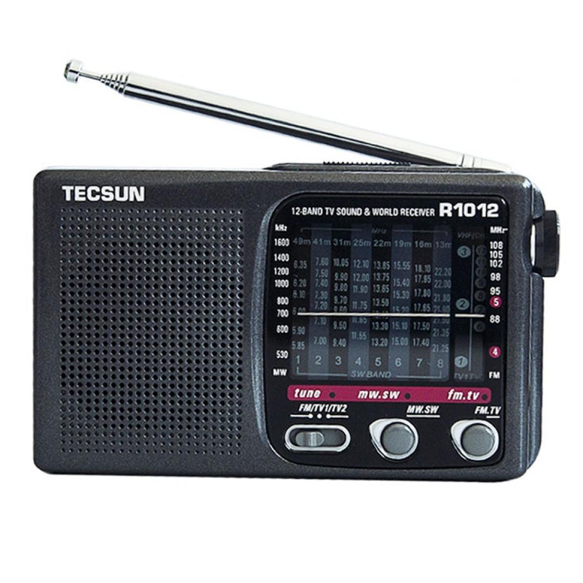 Universal - Radio portable FM/MW/SW/SW/TV Radio Multiband World Band Radio Receiver 76 108 MHz | Radio(Le noir) - Radio
