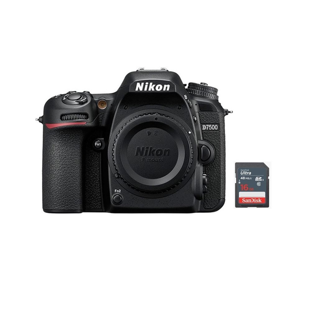 Nikon - NIKON D7500 Body + 16GB SD card - Reflex Grand Public