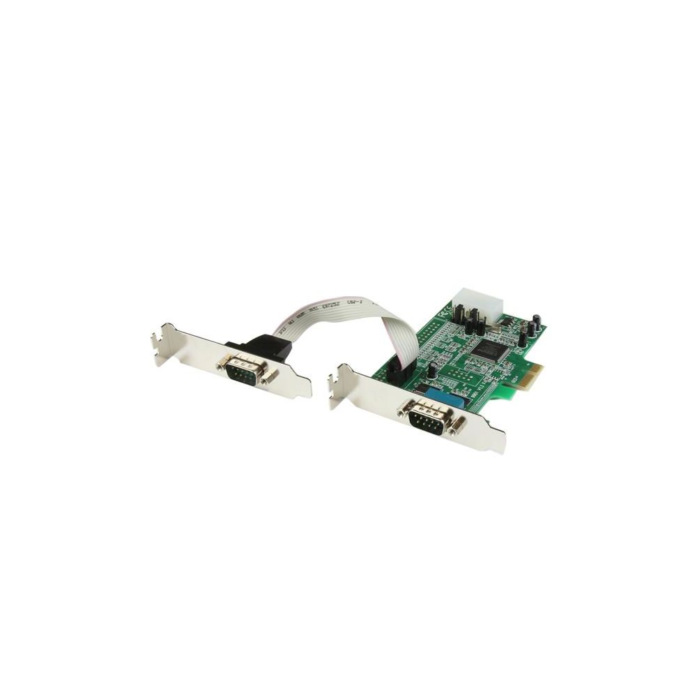 Startech - Carte PCI Express à Faible Encombrement avec 2 Ports Série RS232 - UART 16550 - Convertisseur Audio et Vidéo