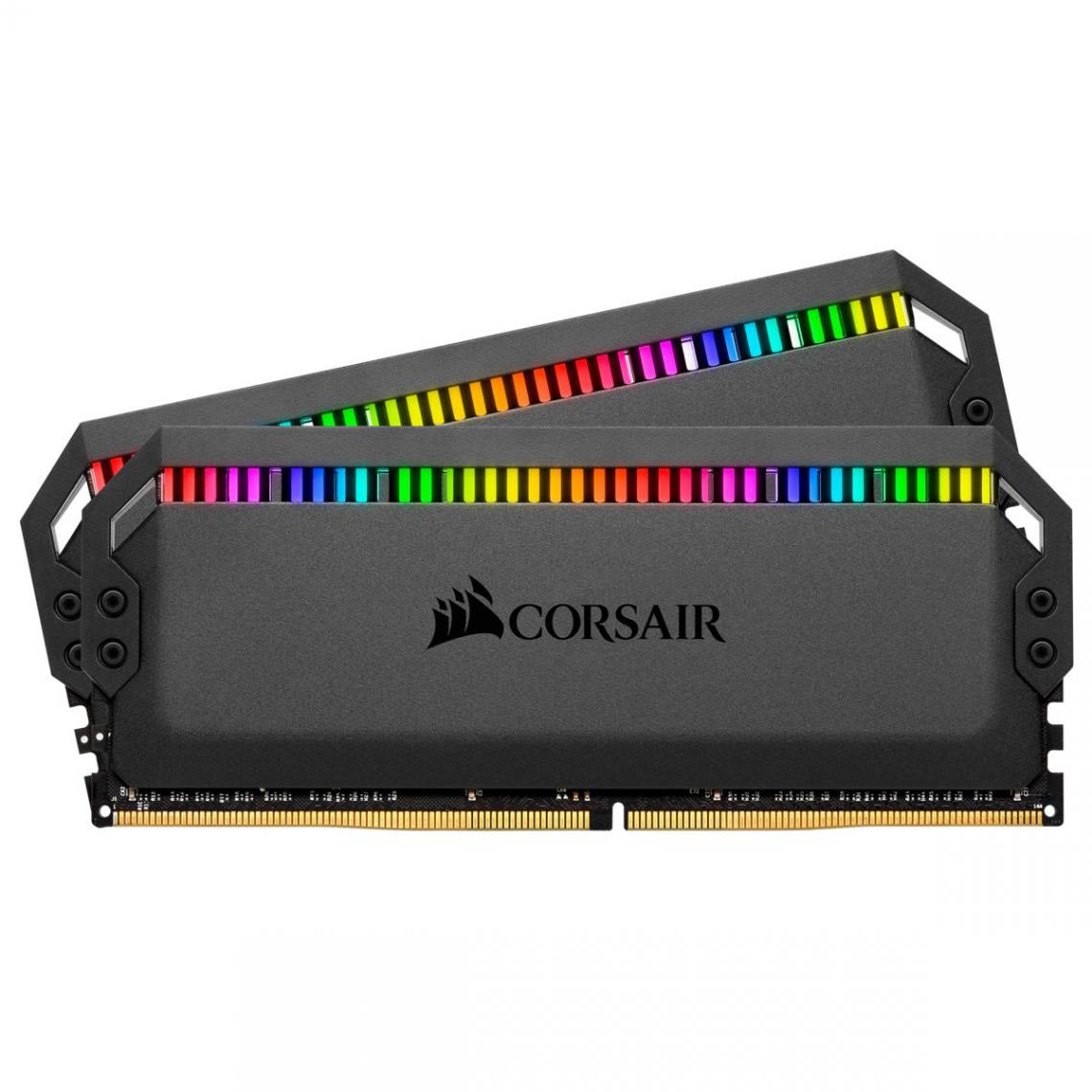 Corsair - DOMINATOR PLATINUM RGB BLACK 16 Go (2x8 Go) 3600Mhz CL18 - RAM PC Fixe