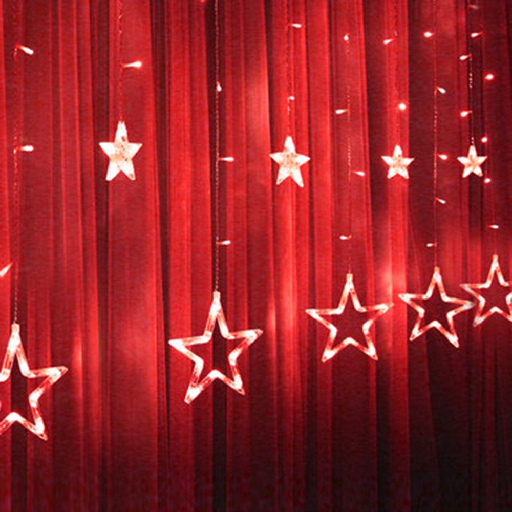 Generic - LED étoiles noël suspendus rideau lumières chaîne net noël fête à la maison décor à la maison - rouge - Décorations de Noël