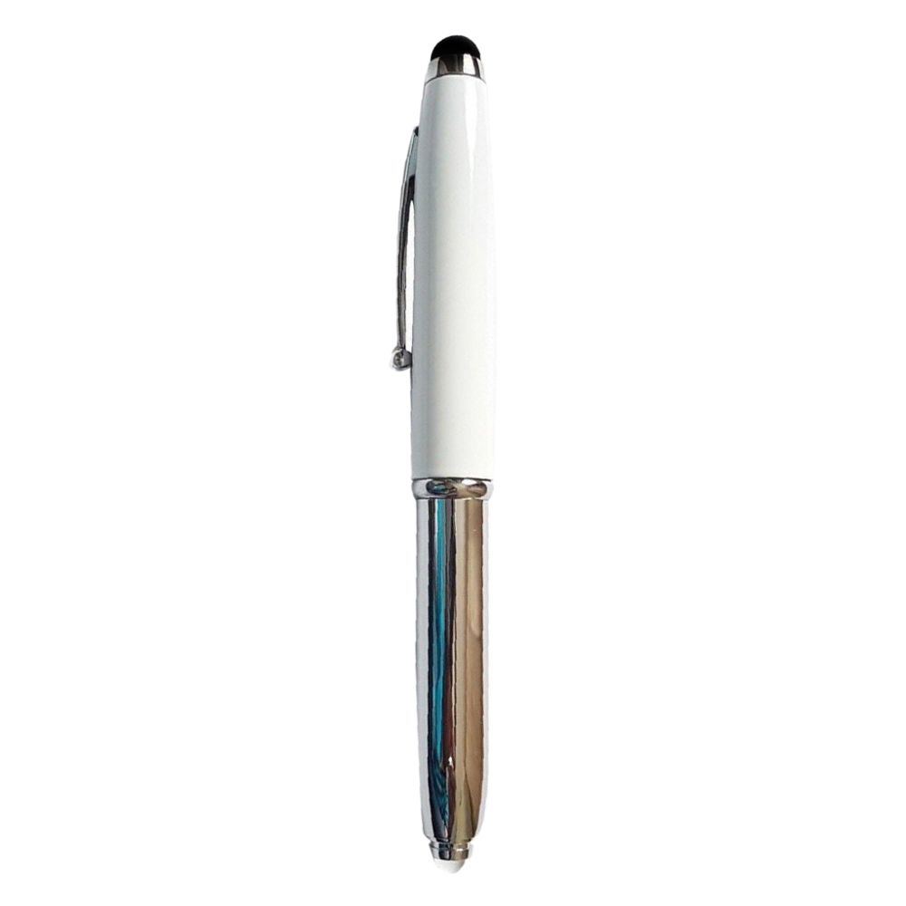 marque generique - Stylet capacitif et stylo bille 3 en 1 avec lumière LED ultra brillante, blanc - Clavier
