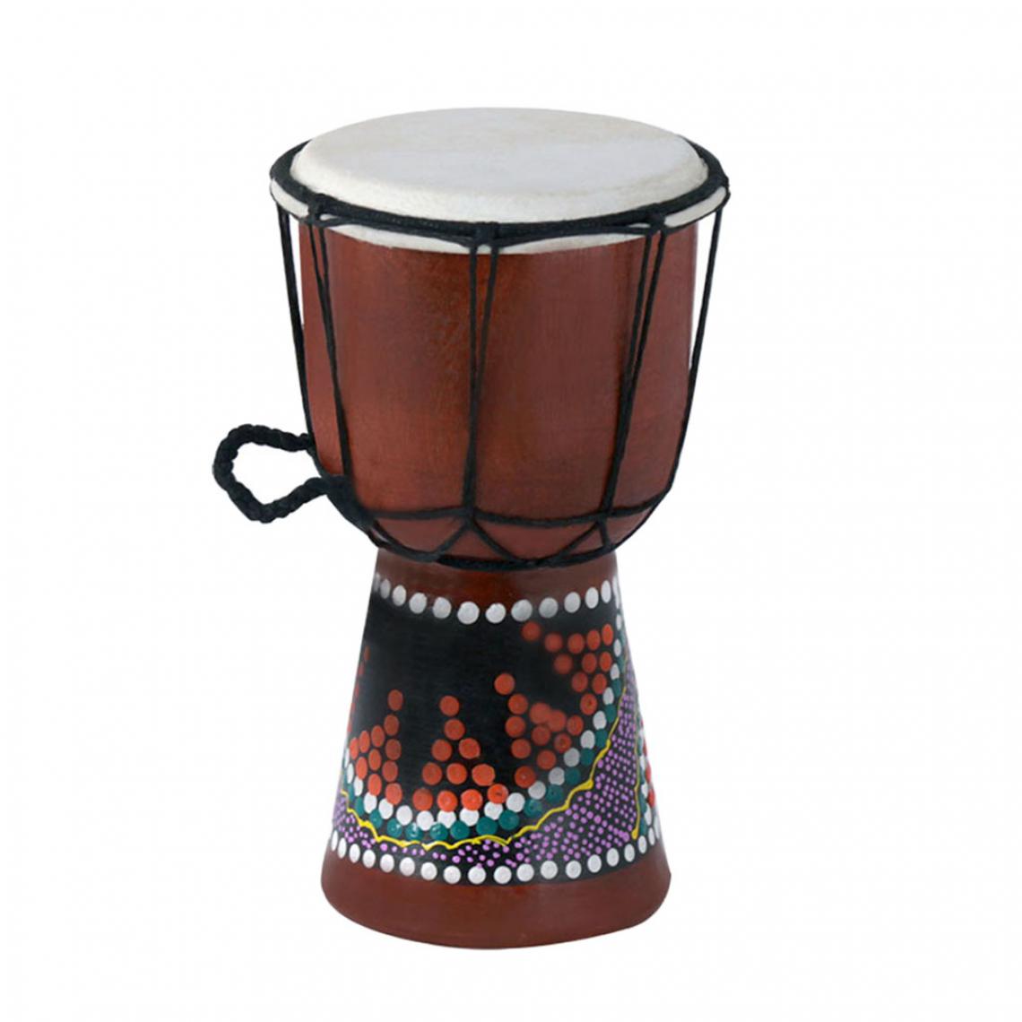 marque generique - Solide Acajou Djembé Bongo Africain Style Instrument Main Percussion 18 X 12.7cm - Tambours