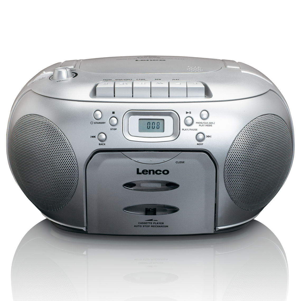 Lenco - Radio portable avec Lecteur CD et FM stéréo SCD-420SI Argent - Radio