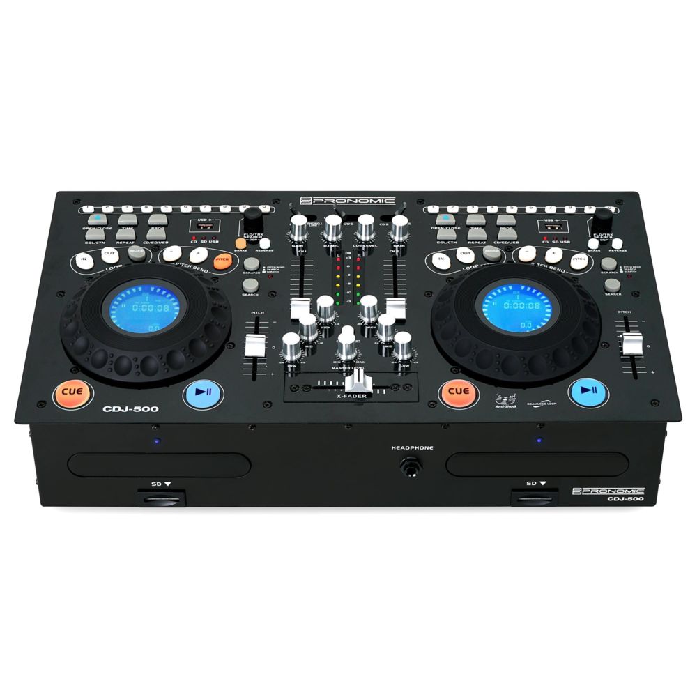Pronomic - Pronomic CDJ-500 Full-Station lecteur CD double pour DJ - Contrôleurs