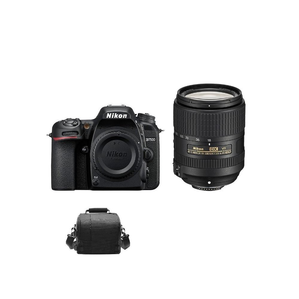 Nikon - NIKON D7500 + AF-S 18-300MM F3.5-6.3G ED VR DX + camera Bag - Reflex Grand Public