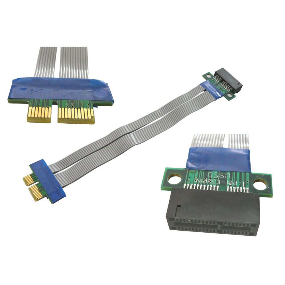 Kalea-Informatique - Riser PCI Express 1 port PCIe 1x - SOUPLE Longueur totale 190mm Longueur totale 190mm - Accessoires SSD