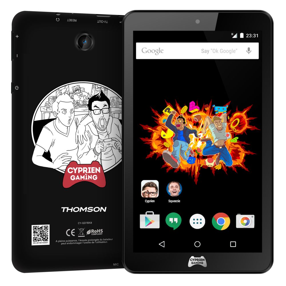 Thomson - Cyprien Gaming - 7"" IPS - 8 Go - Wifi - Noir - Tablette Android