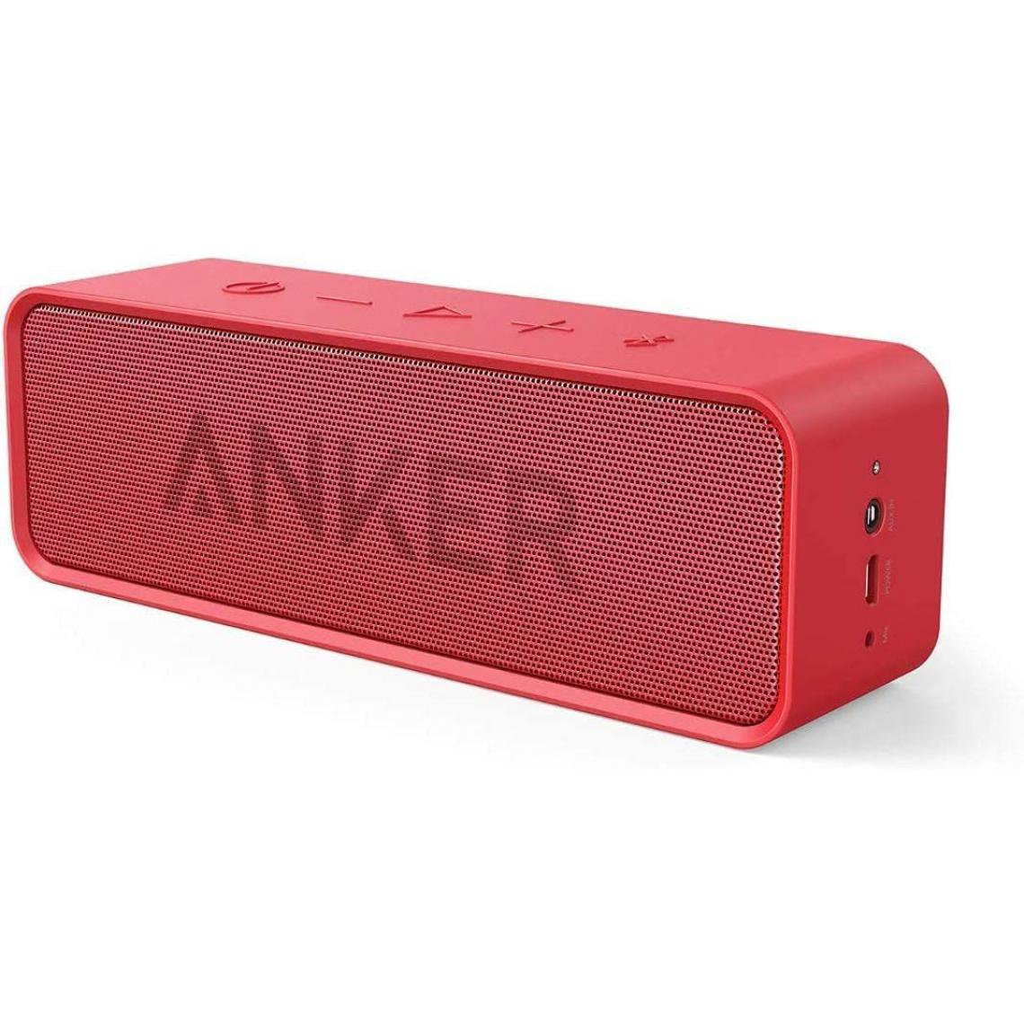 Chrono - Haut-parleur Bluetooth, version mise à niveau du haut-parleur Bluetooth Anker Soundcore, avec stéréo, technologie BassUp, 26 heures de lecture, microphone intégré, haut-parleur portable sans fil pour iPhone, Samsung(Rougeï¼ - Enceintes Hifi