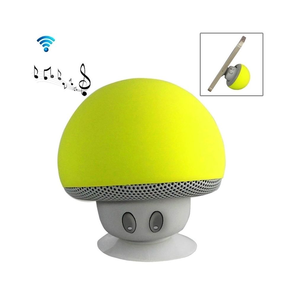 Wewoo - Enceinte Bluetooth d'intérieur jaune Haut-parleur en forme de champignon, avec support d'aspiration - Enceinte PC