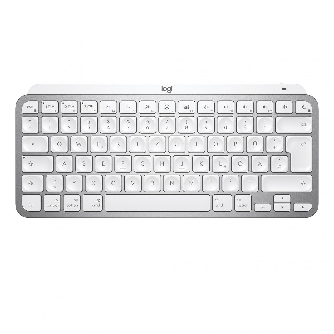 Logitech - Logitech MX Keys Mini For Mac Minimalist Wireless Illuminated Keyboard clavier Bluetooth QWERTY Anglais Gris - Clavier