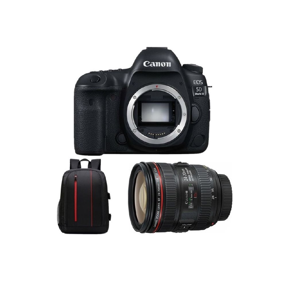 Canon - CANON EOS 5D IV KIT EF 24-70mm F4L IS USM + Backpack Black - Reflex Grand Public