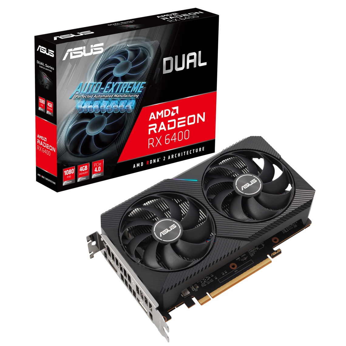Asus - Dual Radeon™ RX 6400 4GB GDDR6 - Carte Graphique AMD